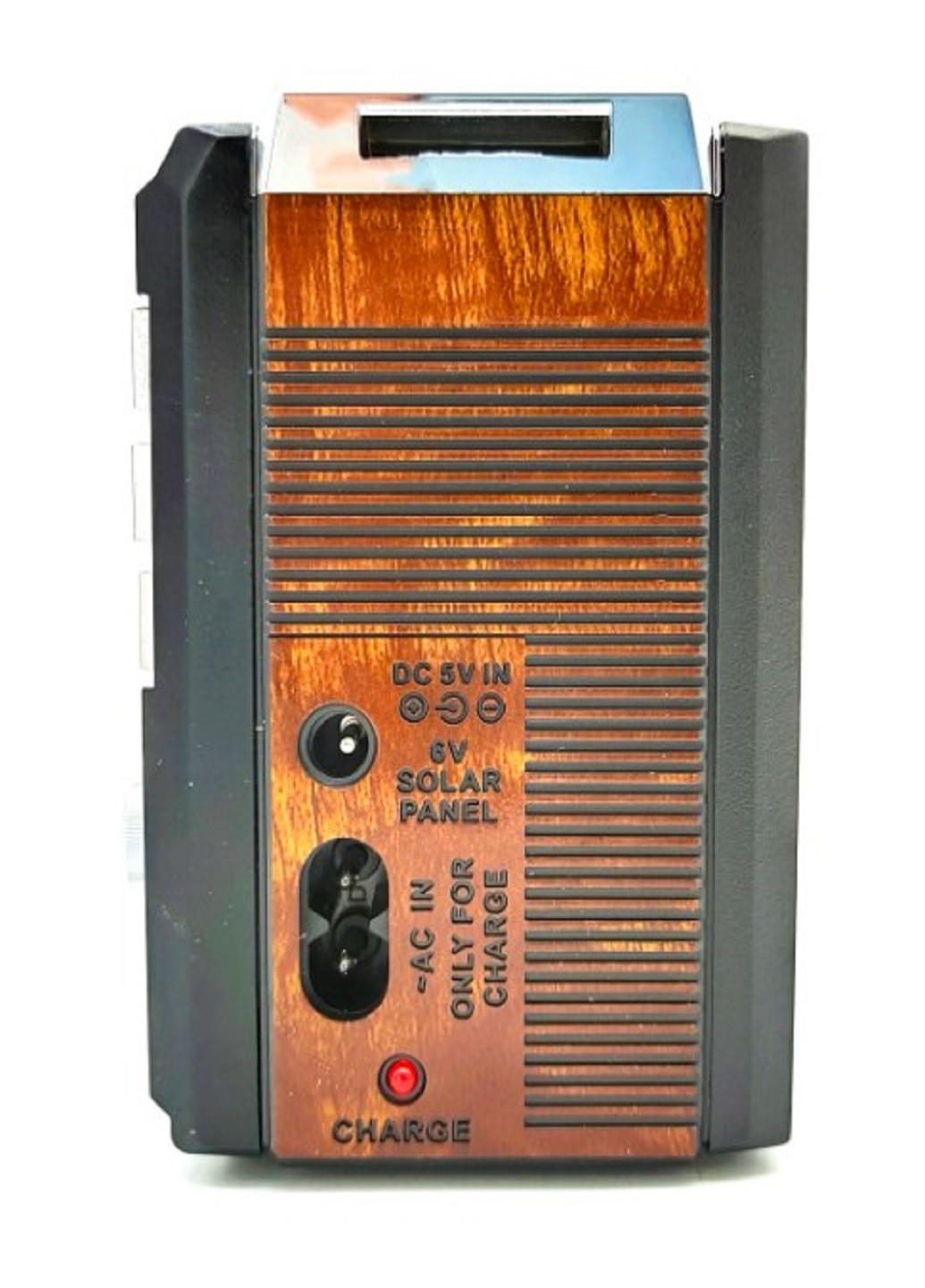 Портативний акумуляторний радіоприймач FM, USB, MicroSD RX-381 Коричневий Golon (258705716)