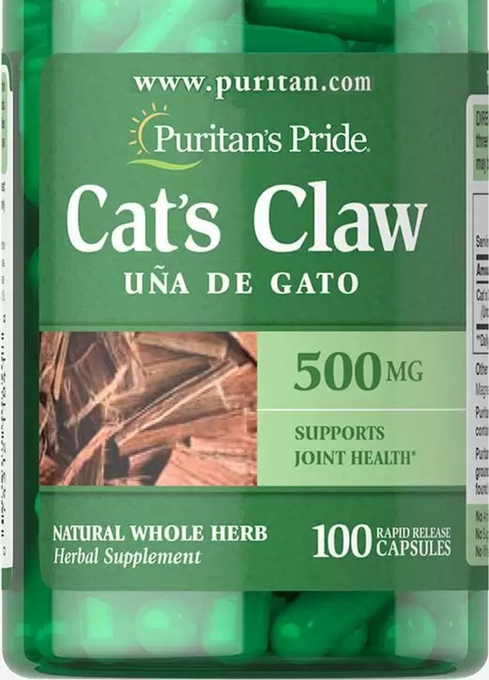Puritan's Pride Cat's Claw 500 mg 100 Caps Puritans Pride (256722254)