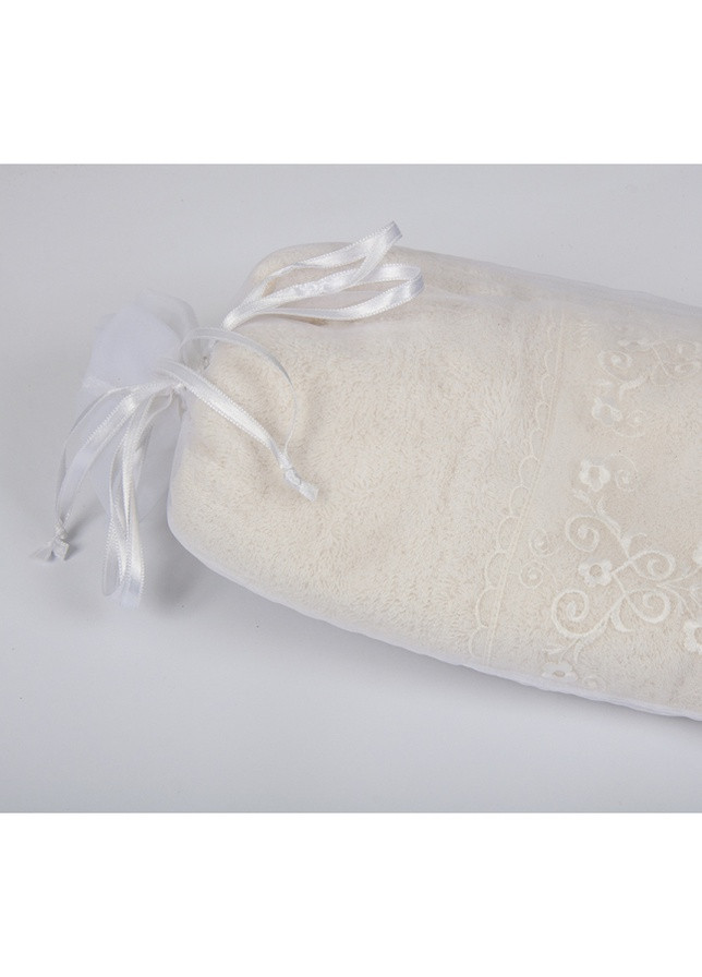Maxstyle полотенце бамбуковое - dantela кремовое 50*90 однотонный молочный производство - Турция