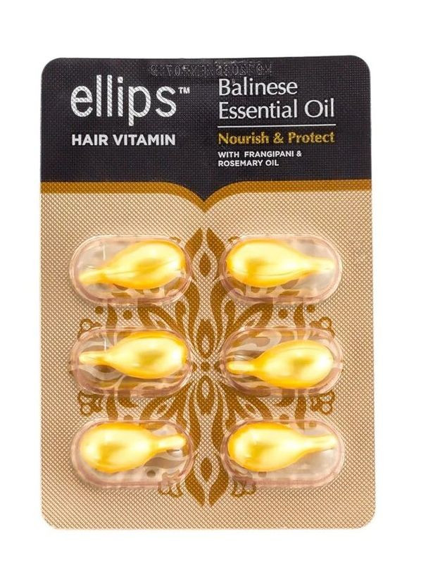 Витамины для волос "Питание и защита Бали" Balinese Essential Oil Nourish & Protect With Rosemary Oil, 6 капсул по 1 мл Ellips (262445920)