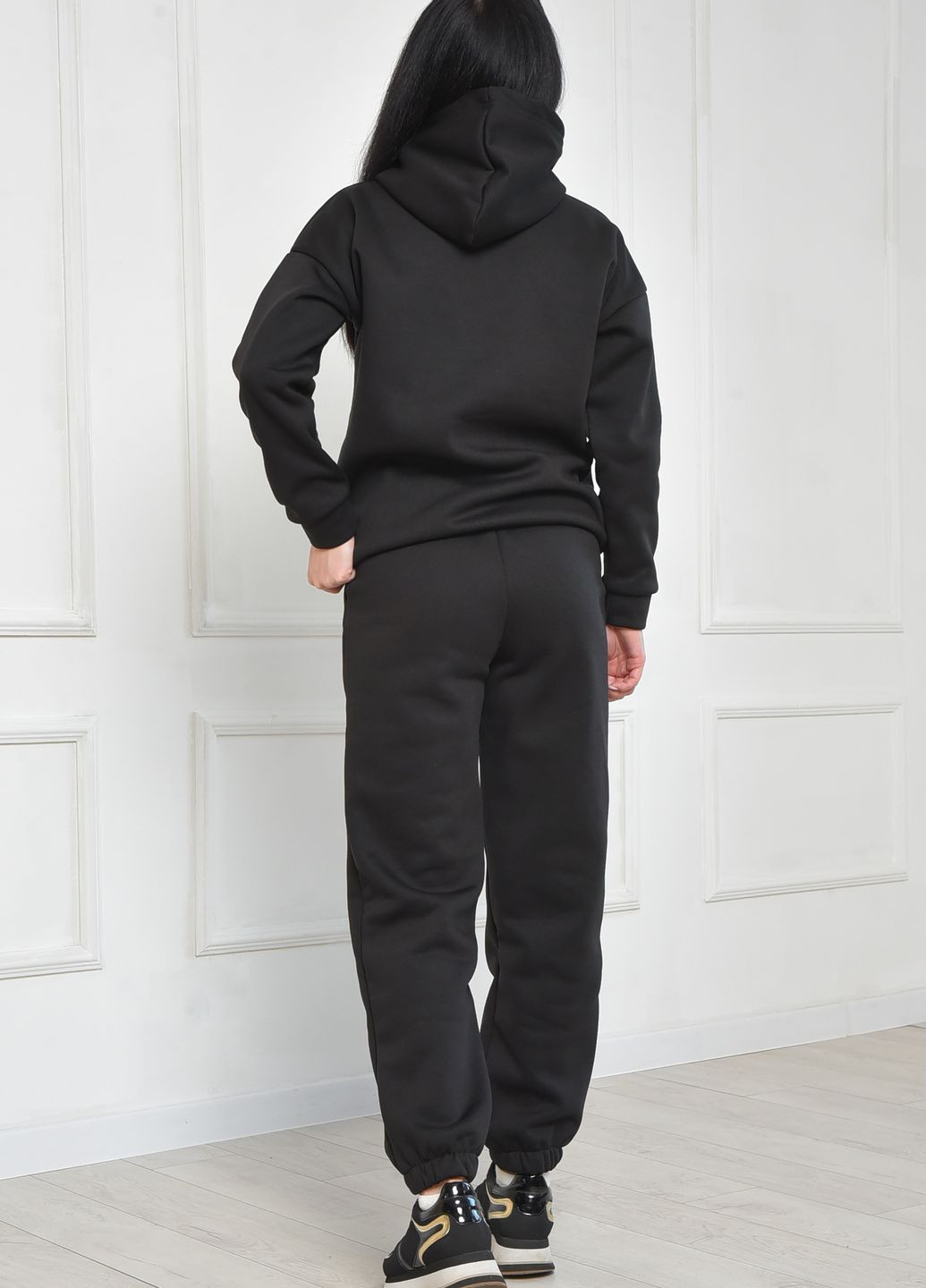 Спортивний костюм жіночий на флісі чорного кольору Let's Shop (265000984)