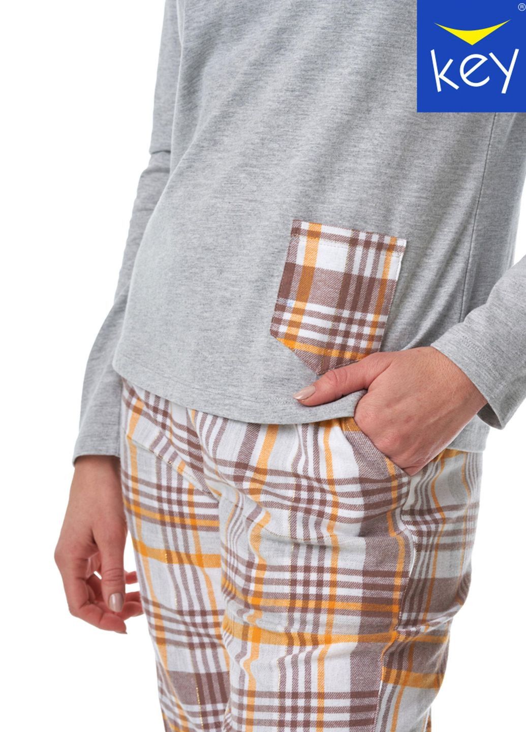 Комбінована піжама жіноча lns 458 b23 лонгслив + брюки Key