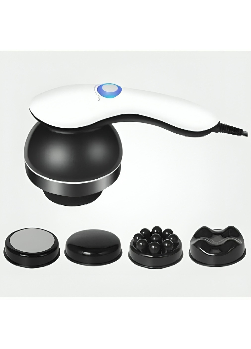 Антицеллюлитный вибрационный ручной массажер для тела 4 насадки 3 режима с регулировкой интенсивности массажа (476068-Prob) Unbranded (276062718)