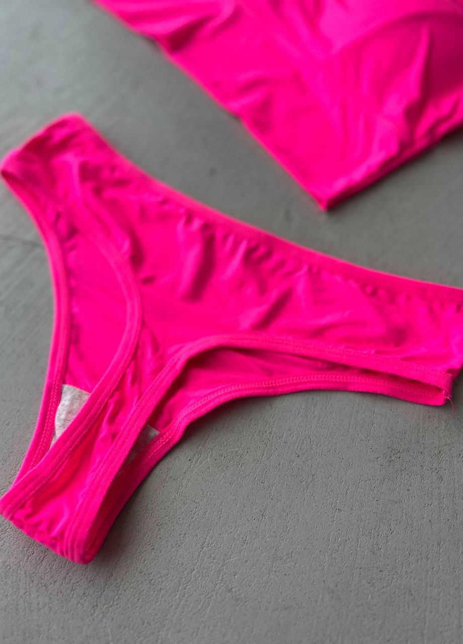 Рожевий демісезонний жіночий базовий комплект нижньої білизни No Brand