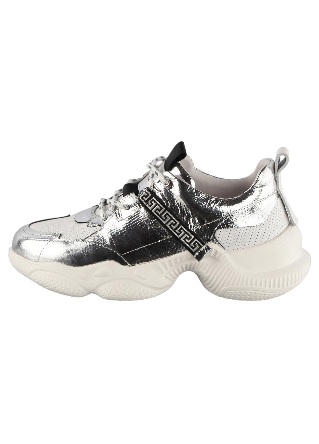 Серебряные демисезонные женские кроссовки 195742 Deenoor
