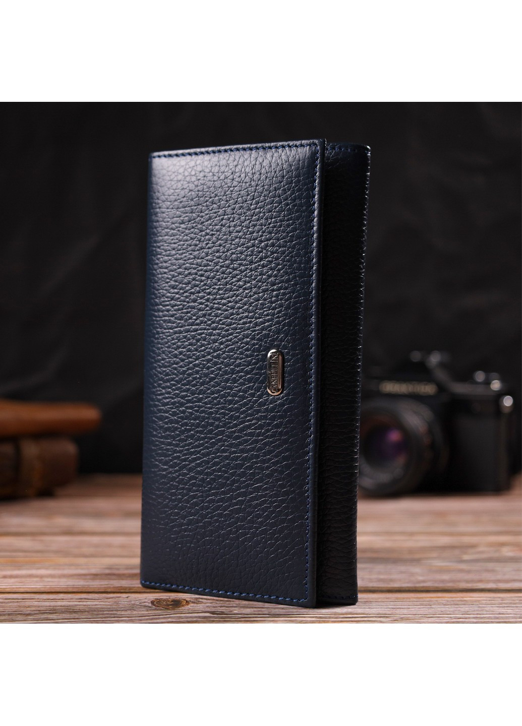 Жіночий місткий гаманець з натуральної шкіри 21830 Синій Canpellini (259815833)