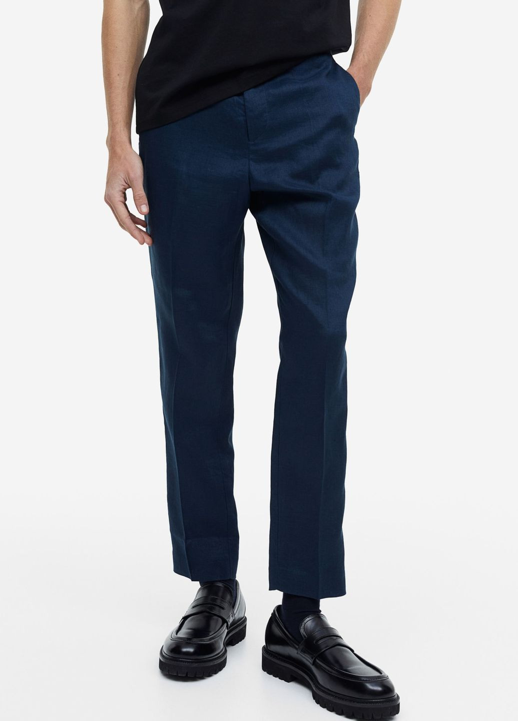 Темно-синие повседневный летние брюки H&M