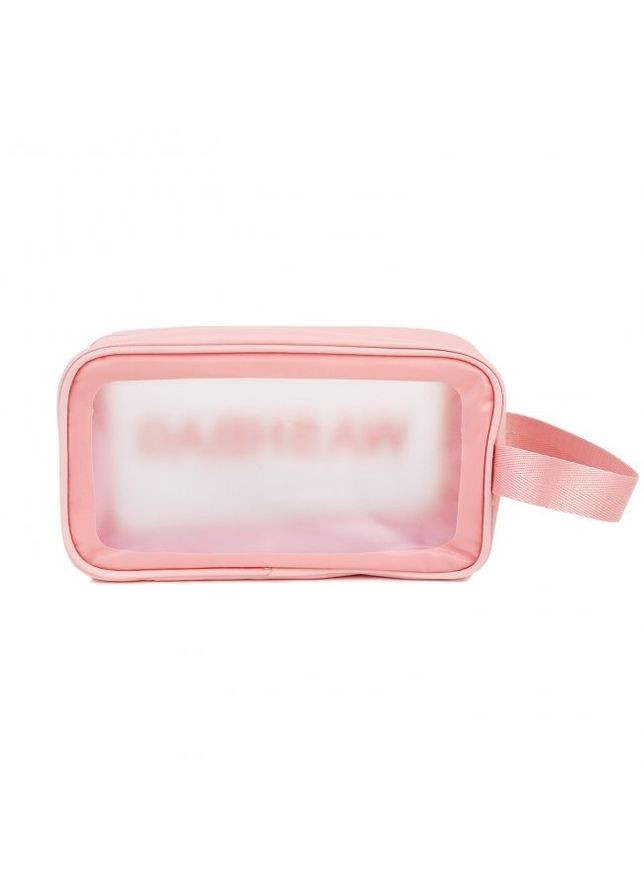 Жіноча косметичка WASHBAG органайзер з одною ручкою середня рожева No Brand (266694683)