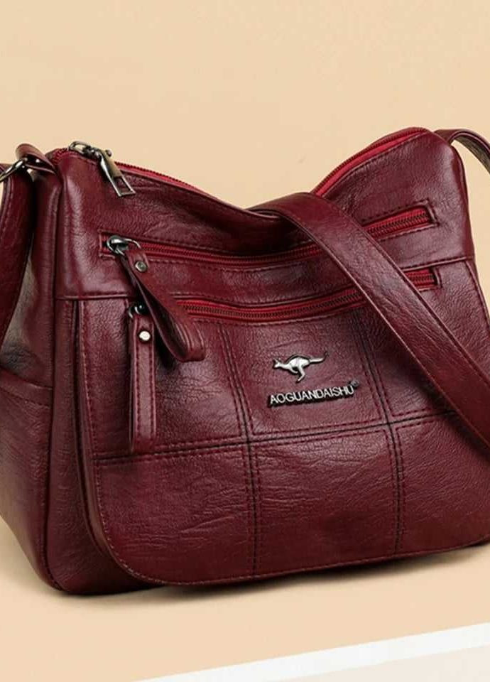 Містка сумка зі штучної шкіри з великою кількістю відділень коричнева Valiria Fashion (276254574)