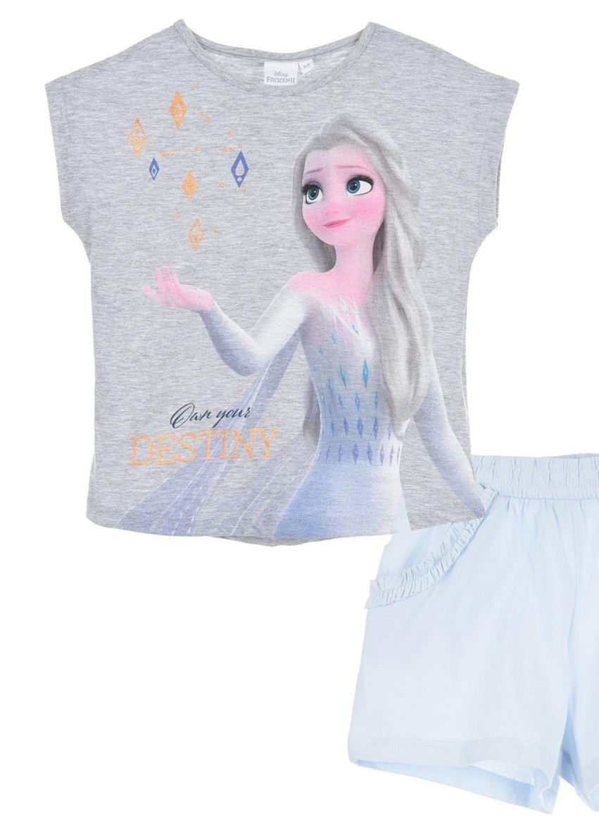 Сірий літній комплект (футболка, шорти) frozen (холодне cердце) ue10081 eu Disney