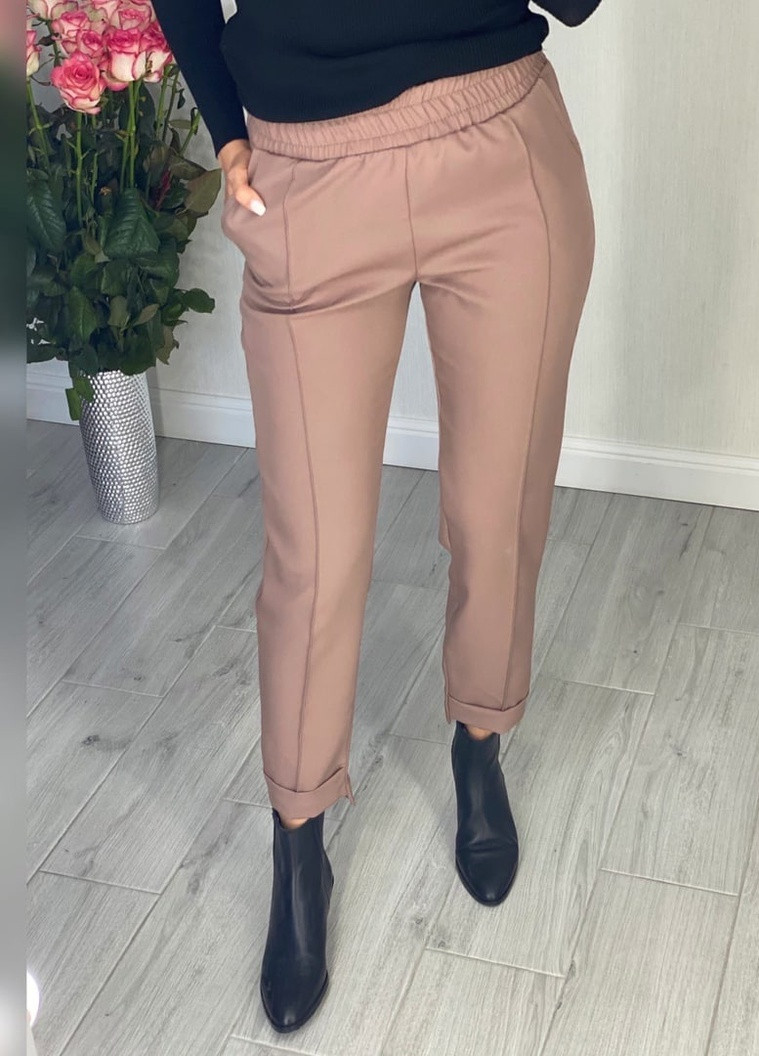 Жіночі брюки колір моко р.50/52 379774 New Trend коричневі