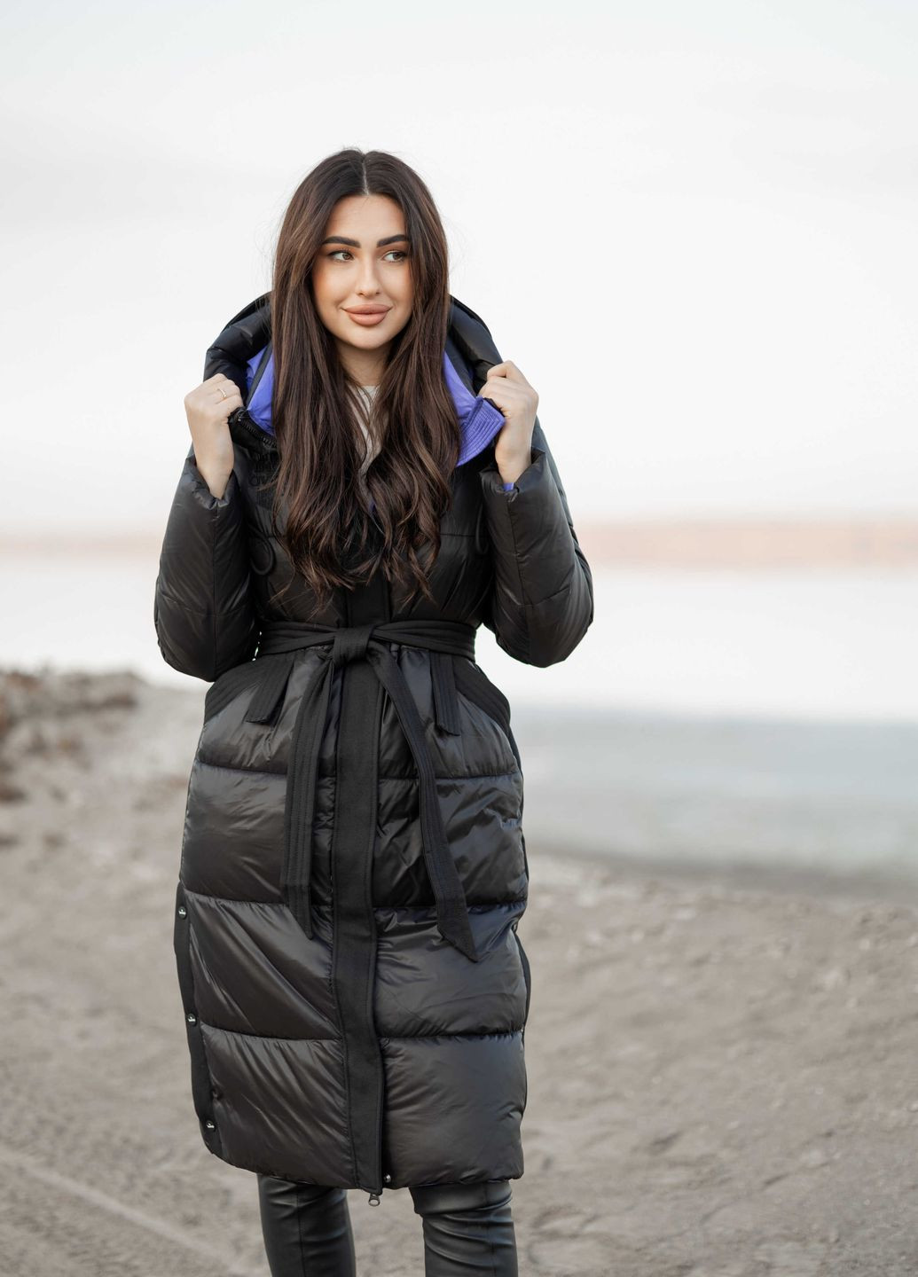 Чорне зимнє Жіноче зимове пальто 807182 Yimosis