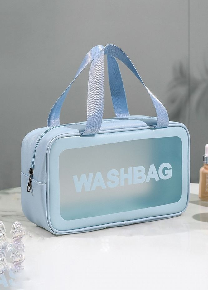 Жіноча косметичка органайзер WASHBAG MEDIUM з двома ручками блакитна No Brand (266897489)