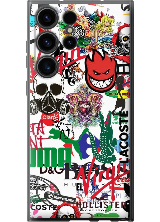 Силиконовый чехол 'Many different logos' для Endorphone Samsung Galaxy S23 Ultra (257989502)