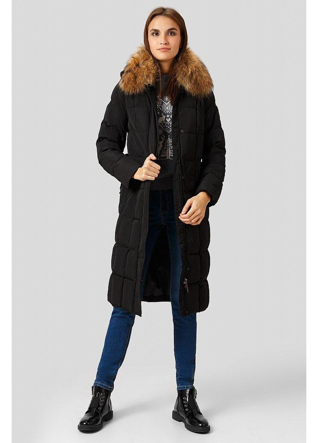 Черная зимняя зимнее пальто w18-11035-200 Finn Flare