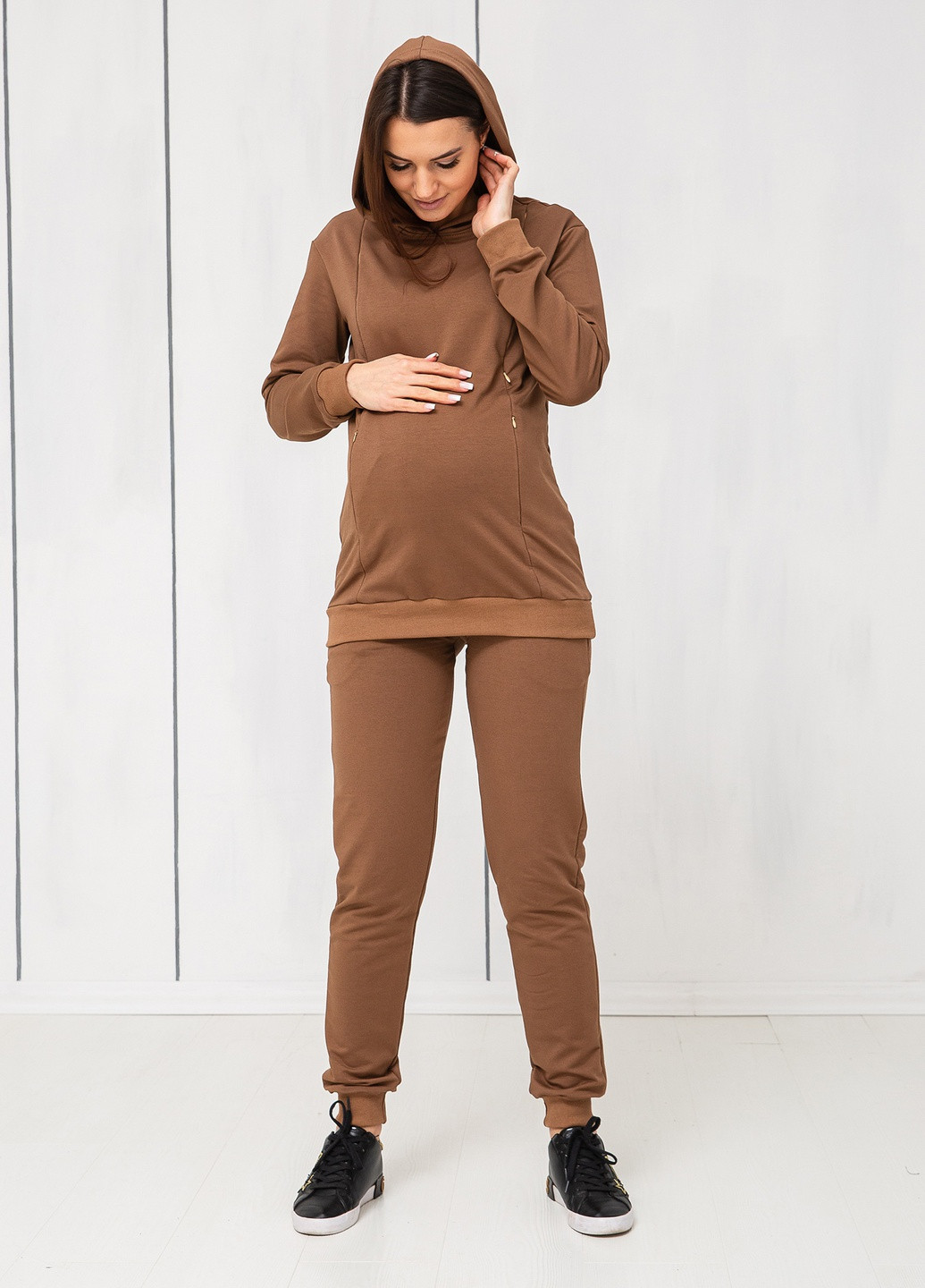 Спортивный костюм для беременных и кормящих мам с высоким поясом и секретами для кормления Матуся (257877470)