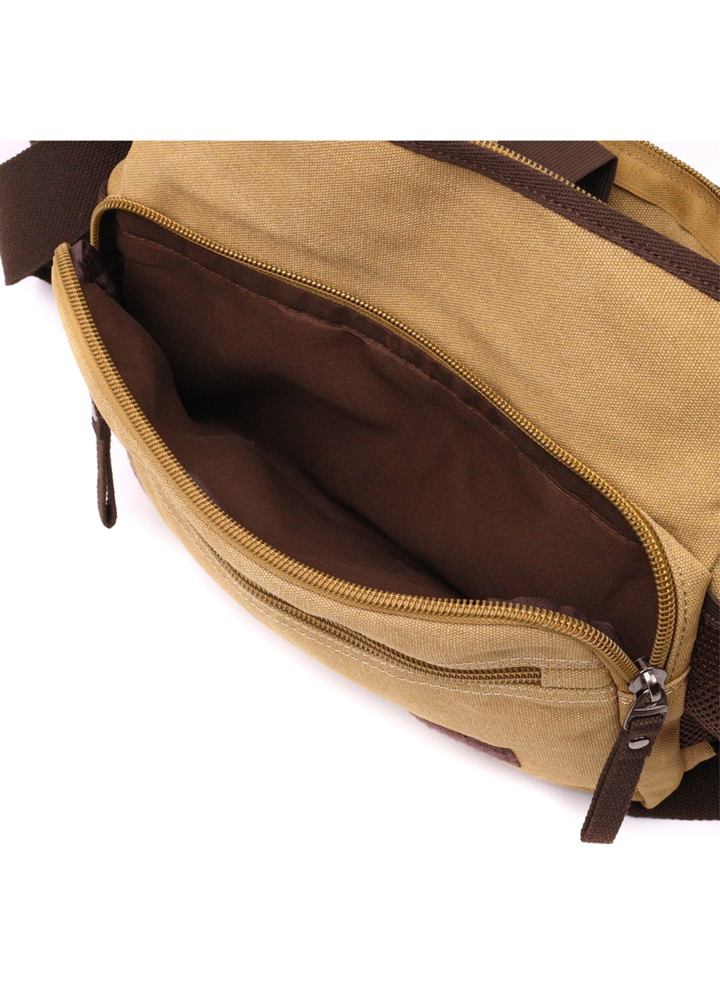 Практичная сумка через плечо для ноутбука 13" из плотного текстиля 22202 Песочный Vintage (267925279)