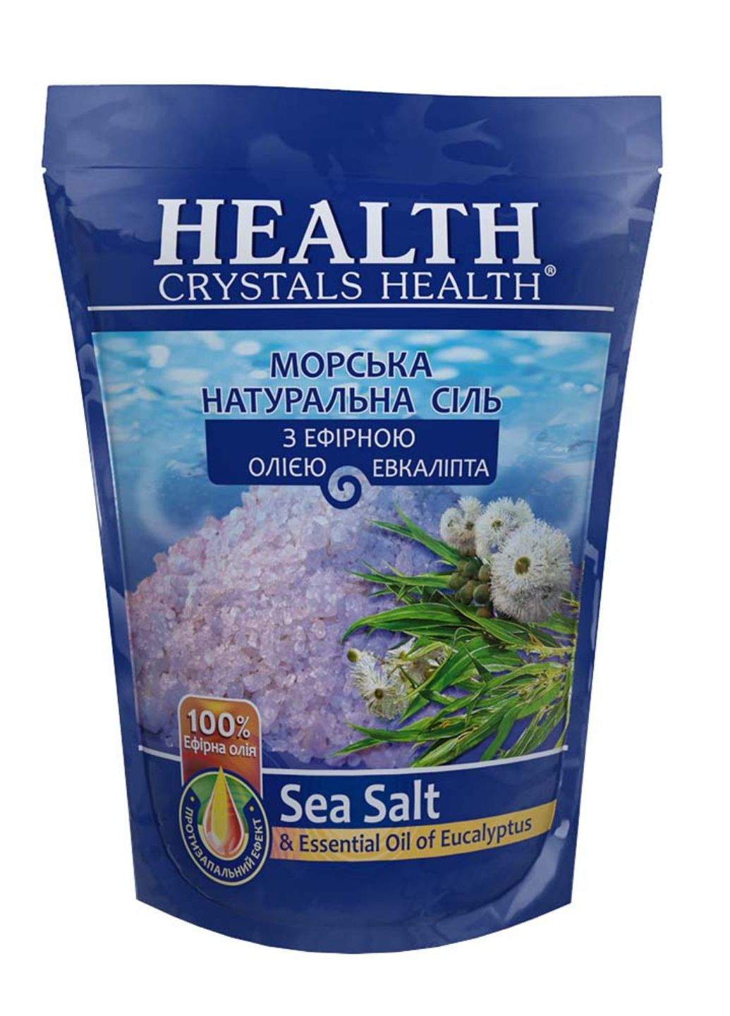 Сіль морська натуральна для ванни "Евкаліпт" 500 г Crystals Health (259301102)