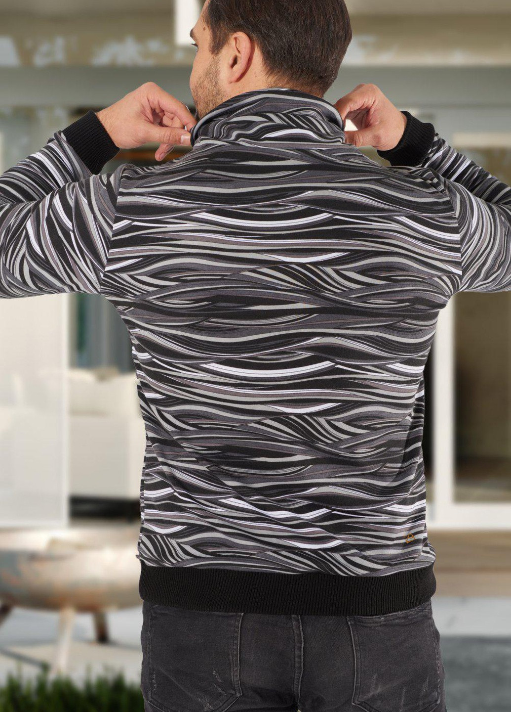 Серый светри красивий светр з джерсі (51581) Lemanta