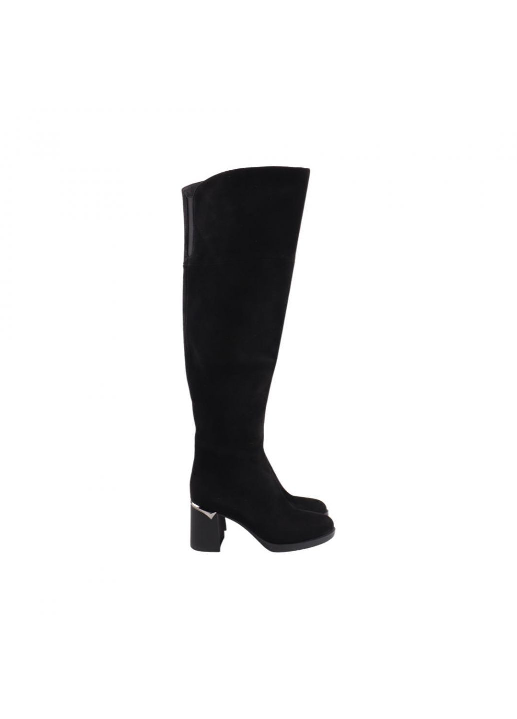 сапоги женские черные натуральная замша Angelo Vani