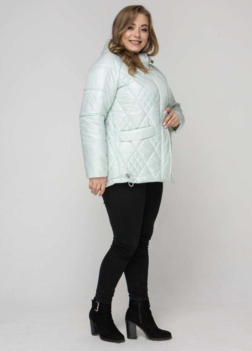М'ятна демісезонна жіноча куртка великого розміру DIMODA Жіноча куртка від українського виробника великого розміру