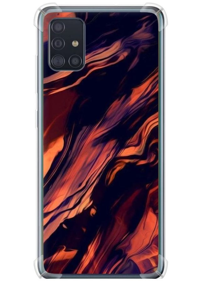 Силикон с усиленными углами чехол 'Черно-оранжевая абстракция' для Endorphone Samsung Galaxy A51 2020 A515F (276315885)