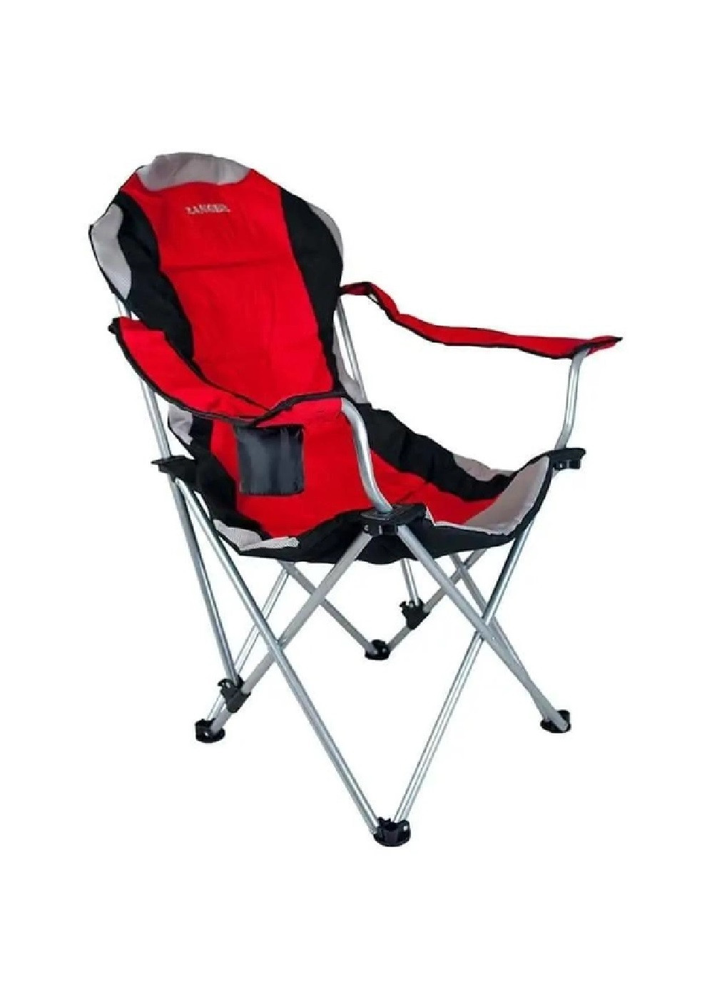 Раскладное кресло стул с подлокотниками для отдыха пикника кемпинга 107х63х96 см (475289-Prob) Красное с серым и черным Unbranded (265391198)