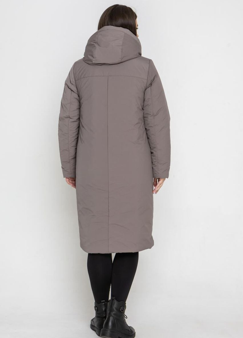 Світло-коричнева зимня зимова жіноча куртка великого розміру SK