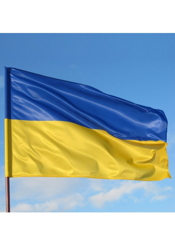 Флаг Украины большого размера 140*90 см с карманом во флагшток, для улицы, плащевка ткань Martel (257559595)
