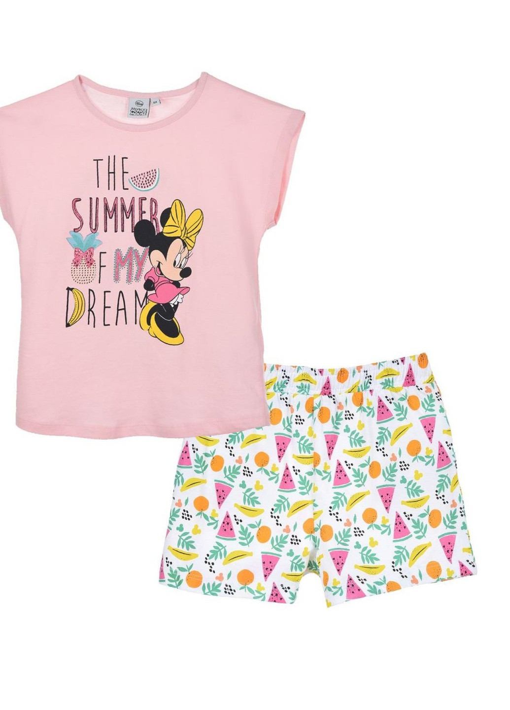 Рожевий літній комплект (футболка, шорти) minnie mouse (мінні маус) ue10181 eu Disney