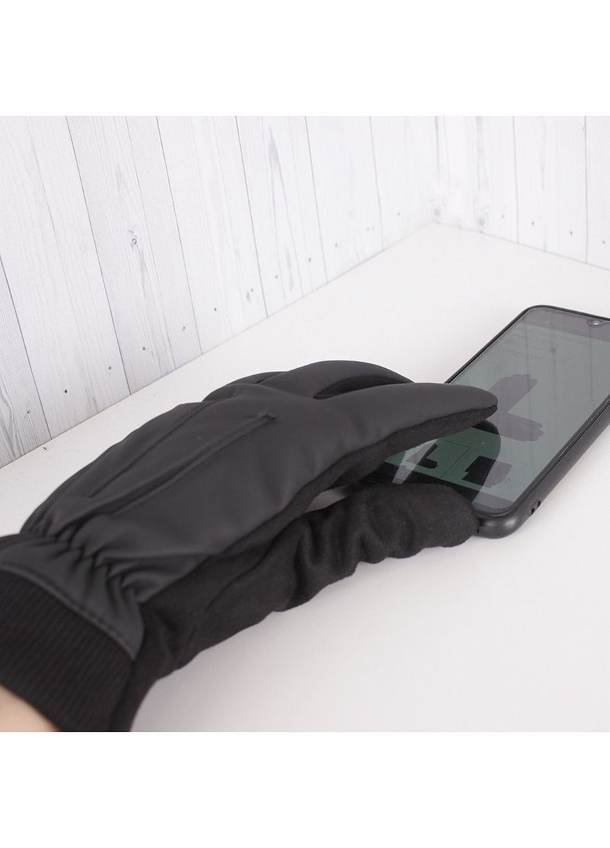 Перчатки мужские текстильные DM033-1 черные демисезонные с резинкой De Esse (267150963)