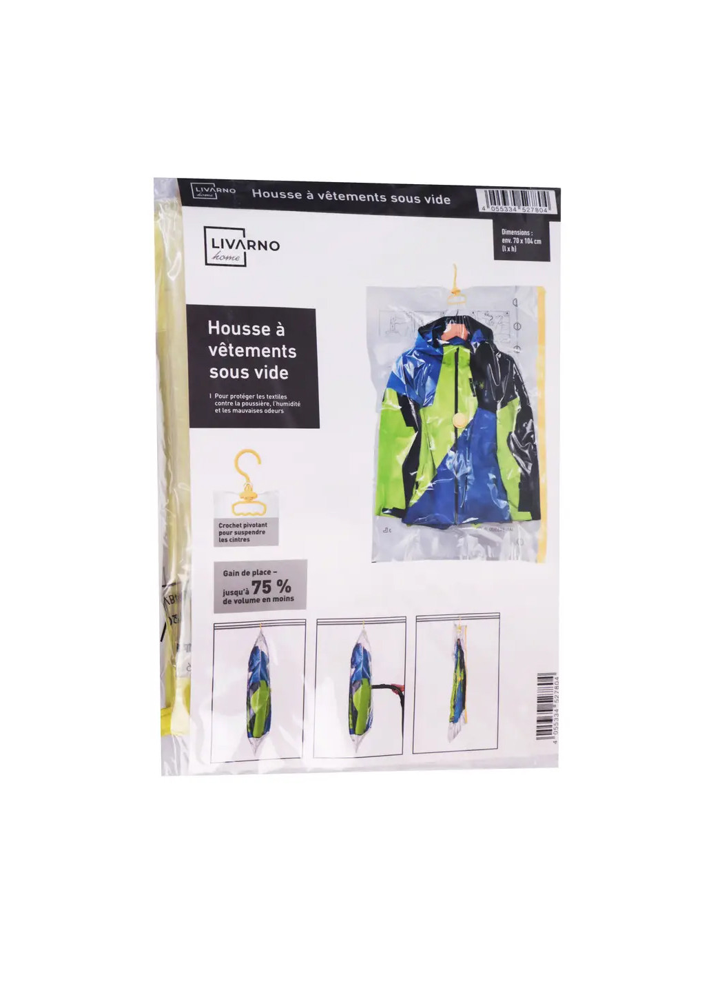 Вакуумный мешок для одежды прозрачный 70х104см желтый Livarno home (261486583)
