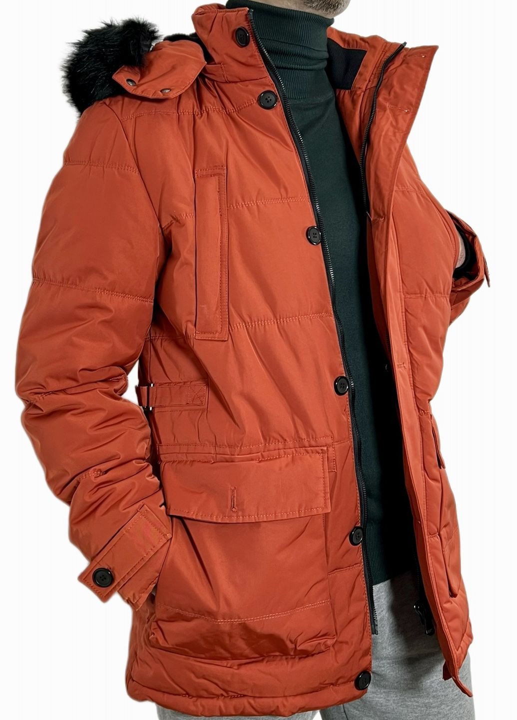 Оранжевая зимняя куртка зимняя Enos
