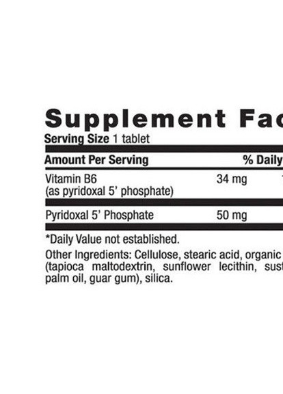 P-5-P (Pyridoxal 5' Phosphate) 50 mg 100 Tabs Country Life (257342431)