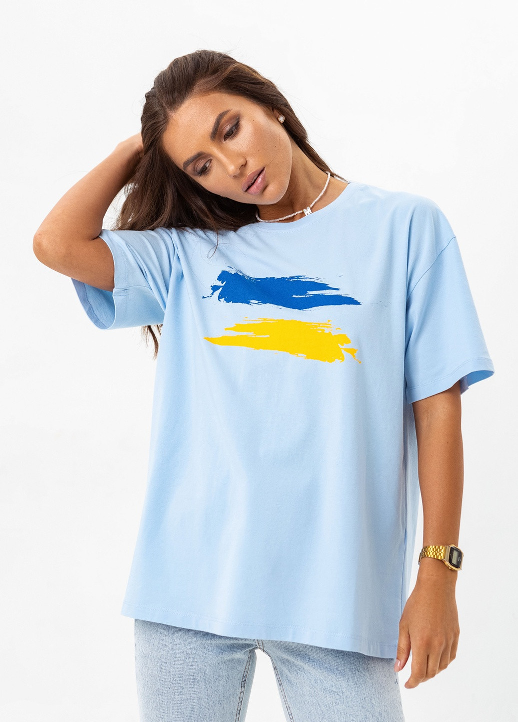 Голубая всесезон футболка кольори батьківщини Emass