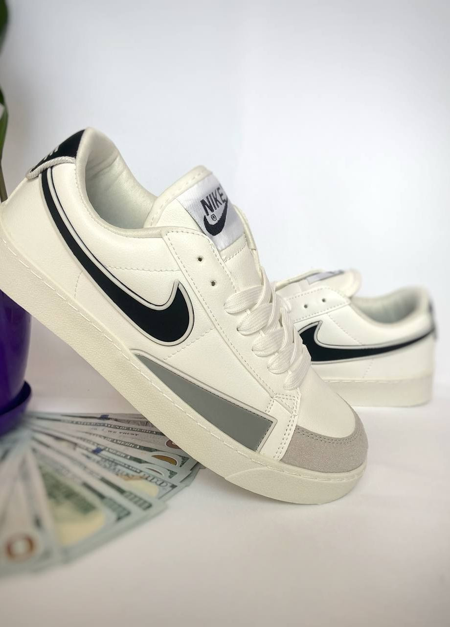 Белые демисезонные кросовки реплика blazer low Vakko