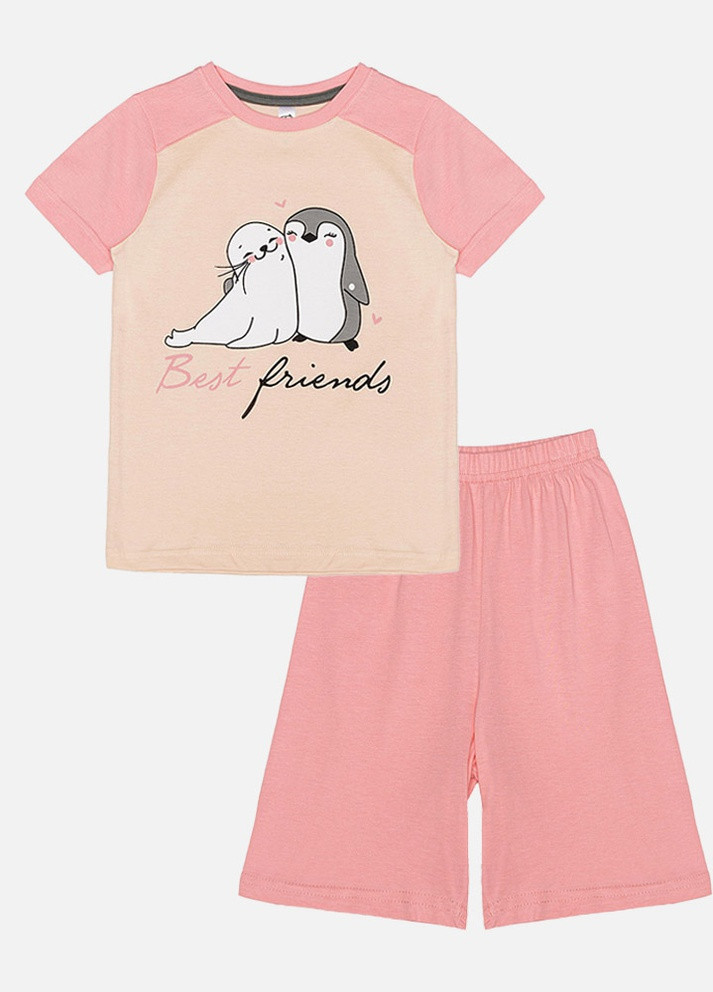 Персиковая пижама для девочки цвет персиковый цб-00217646 Ponki