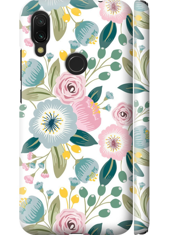 3D пластиковый матовый чехол 'Цветочные обои v2' для Endorphone Xiaomi Redmi 7 (258091014)