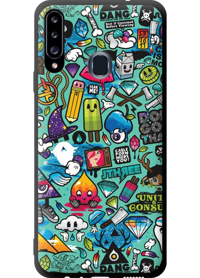 TPU чехол 'Стикер бомбинг 1' для Endorphone Samsung Galaxy A20s A207F (257904393)