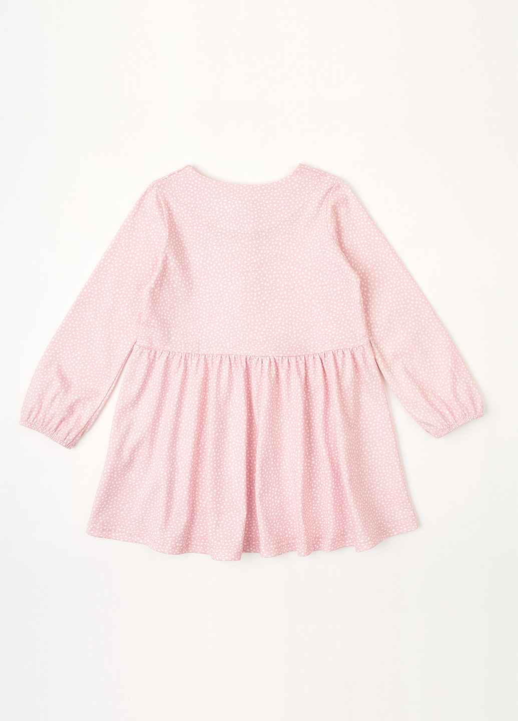 Розовое платье с длинным рукавом "розовые горошки" KRAKO (259018081)