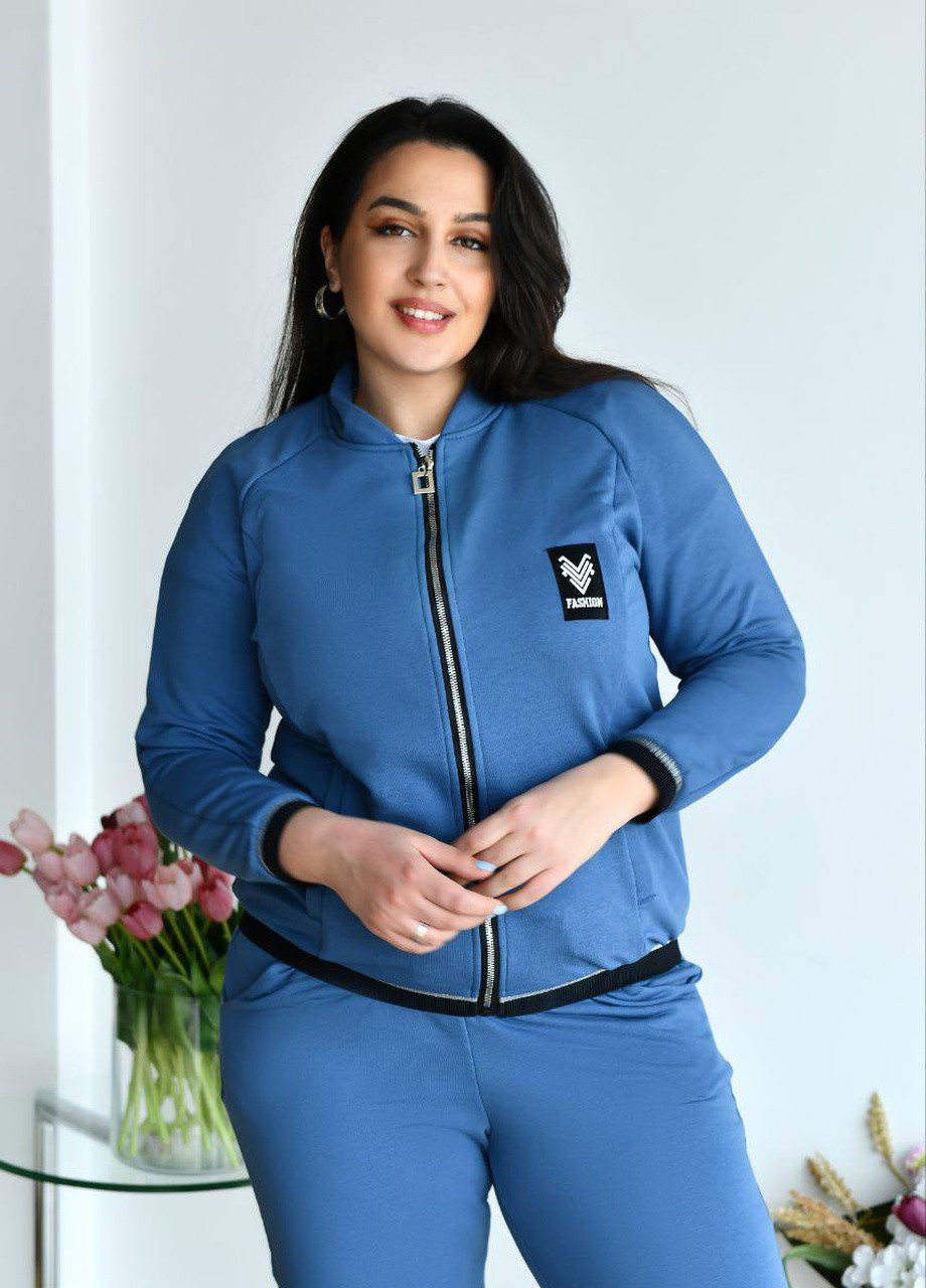Жіночий спортивний костюм колір блакитний р.52 408764 New Trend (258706478)