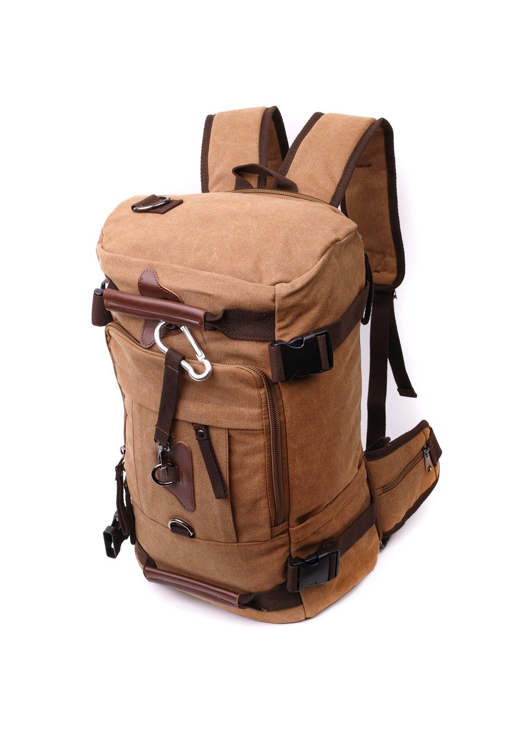 Сучасний рюкзак-трансформер у стилі мілітарі із щільного текстилю 22160 Коричневий Vintage (267925306)