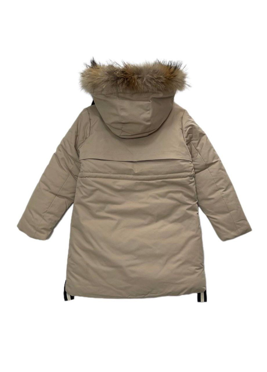 Бежевая куртка зимняя для мальчика Модняшки