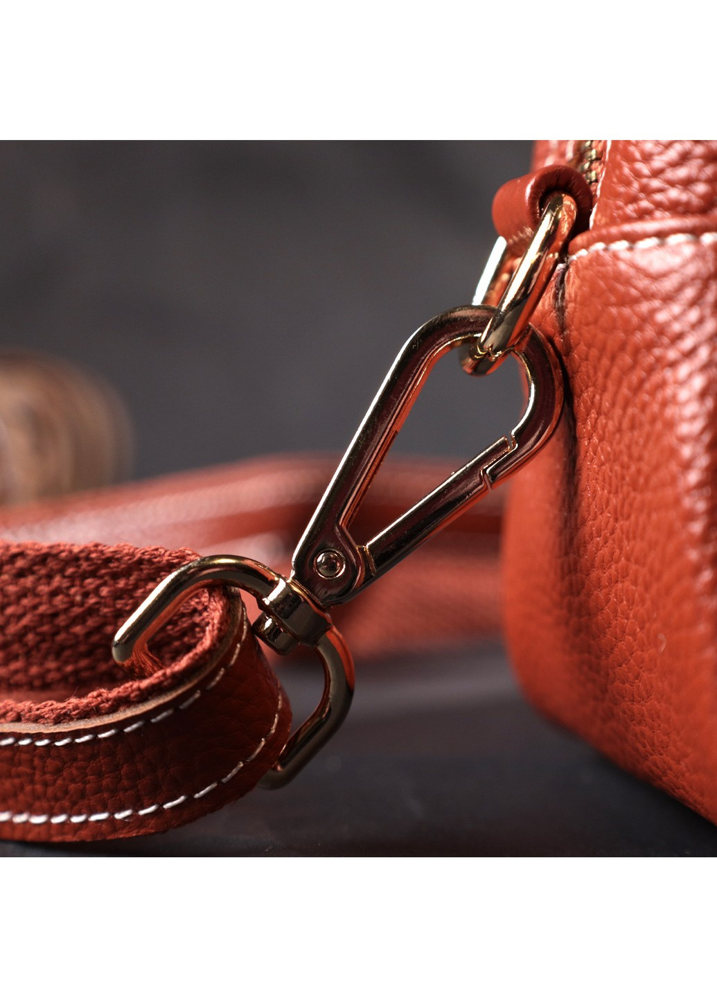 Оригінальна жіноча сумка з двома ременями з натуральної шкіри 22273 Коричневий Vintage (276461850)