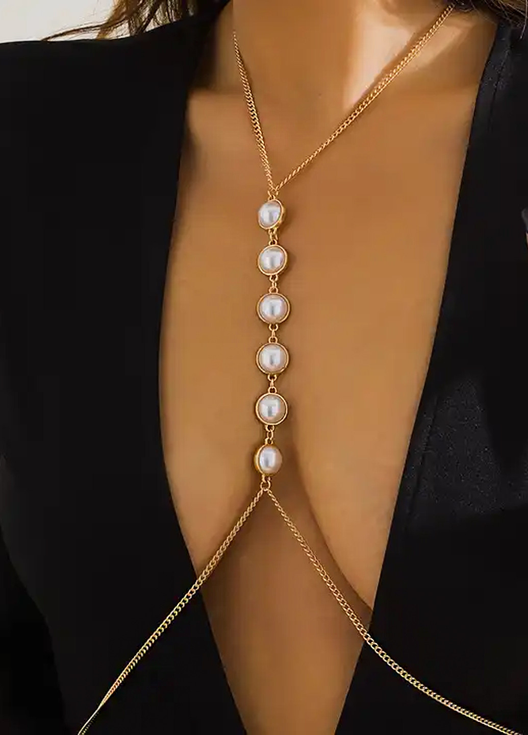 Ланцюжок для тіла "Pearl of Style", золотиста, 40+15 см, 100+15 см Анна Ясеницька (266700794)