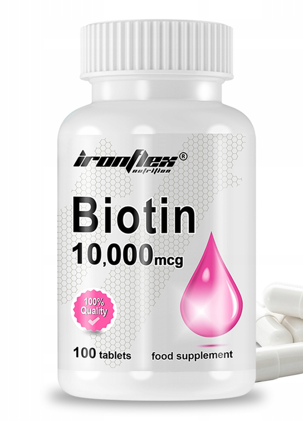 Біотин Biotin 10 000 mcg 100 tabs Ironflex (258966706)