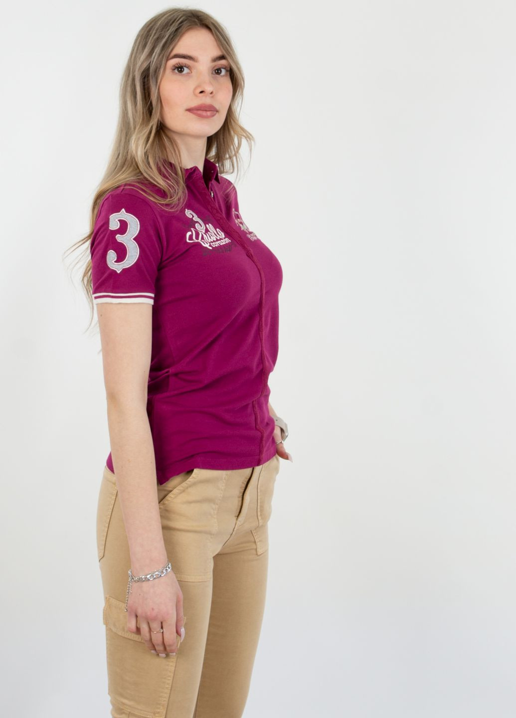 Бордовая женская футболка-футболка La Martina