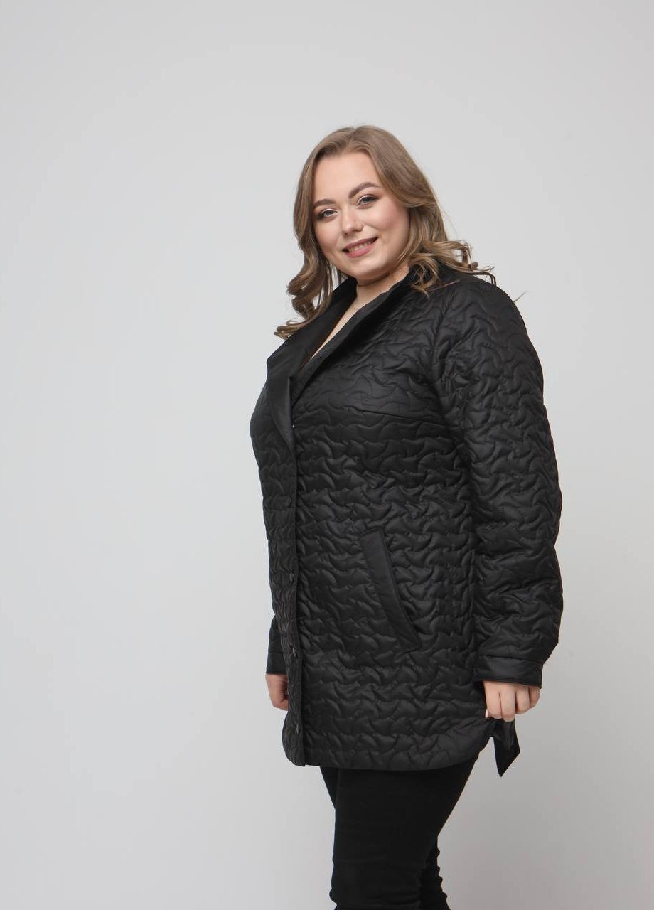 Чорна демісезонна демісезонна куртка жіноча великого розмір SK