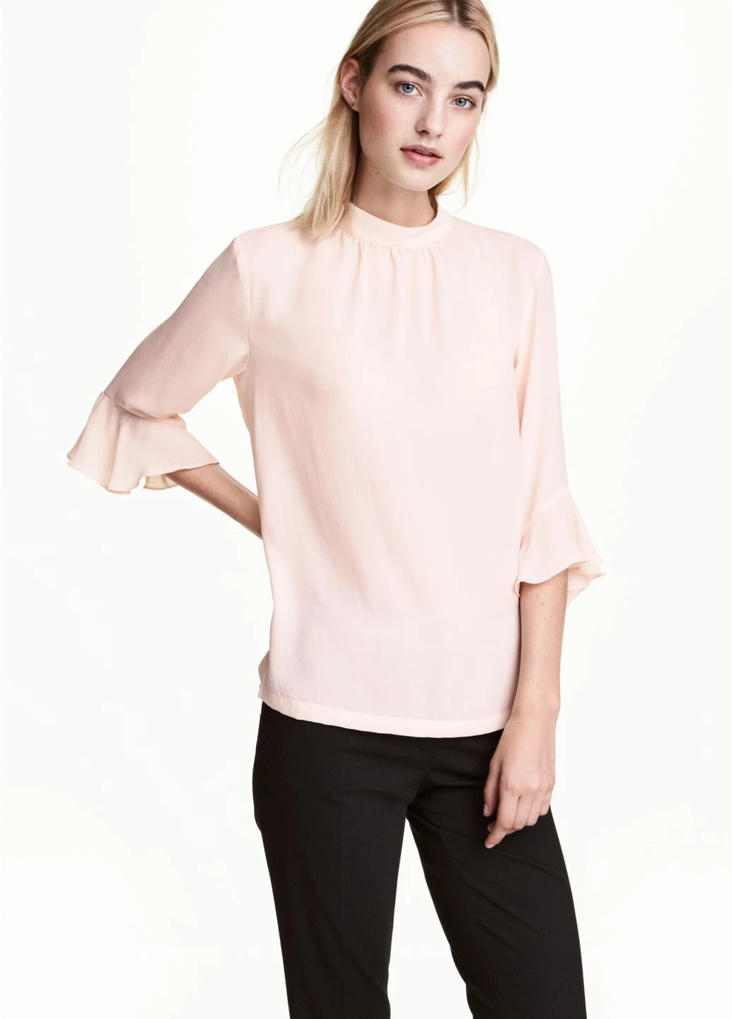 Светло-розовая блуза лето,бледно-розовый, H&M