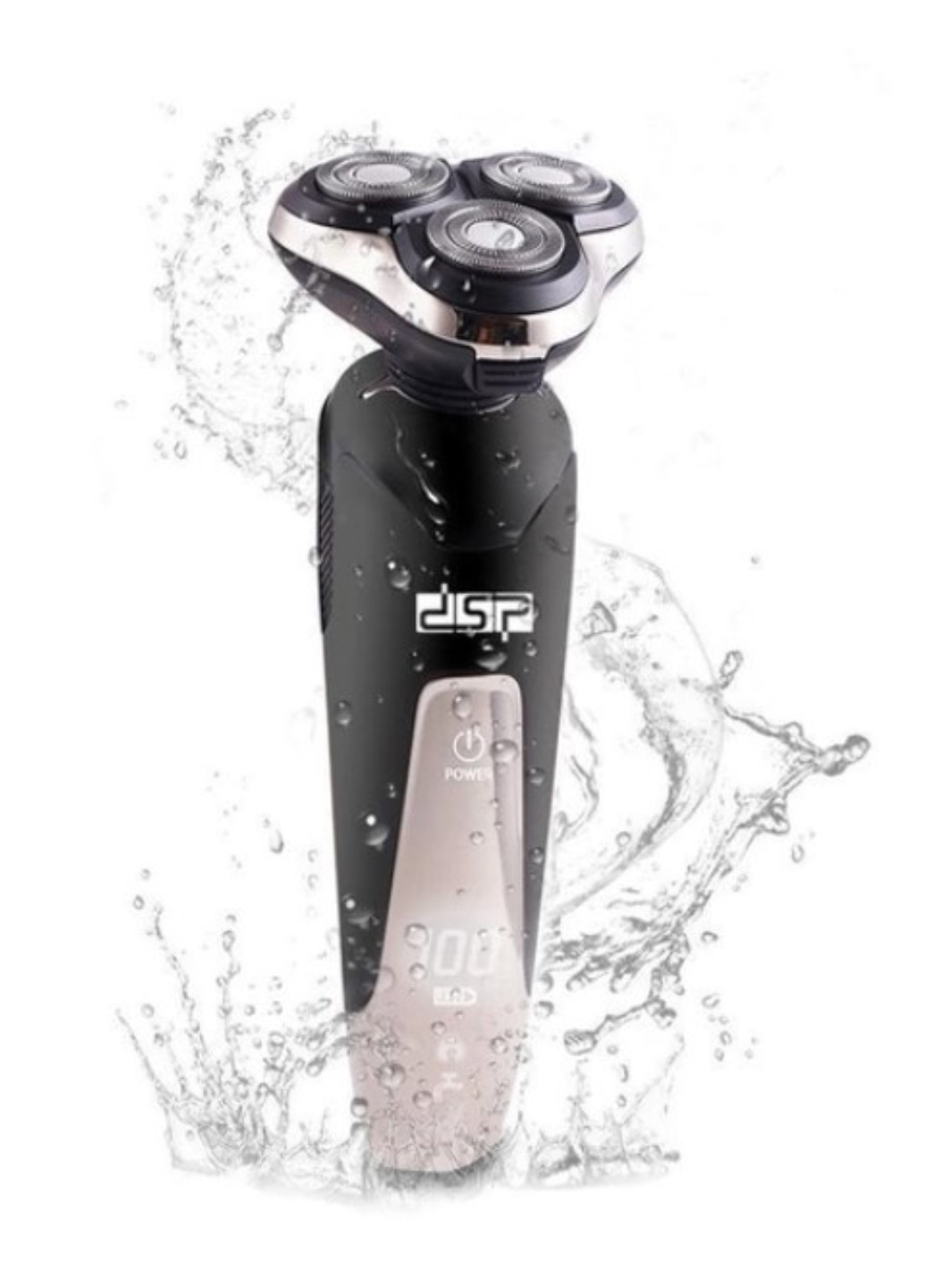 Електробритва акумуляторна чоловіча роторна для вологого та сухого гоління з плаваючими головками водонепроникна 60017 5W DSP (259925431)
